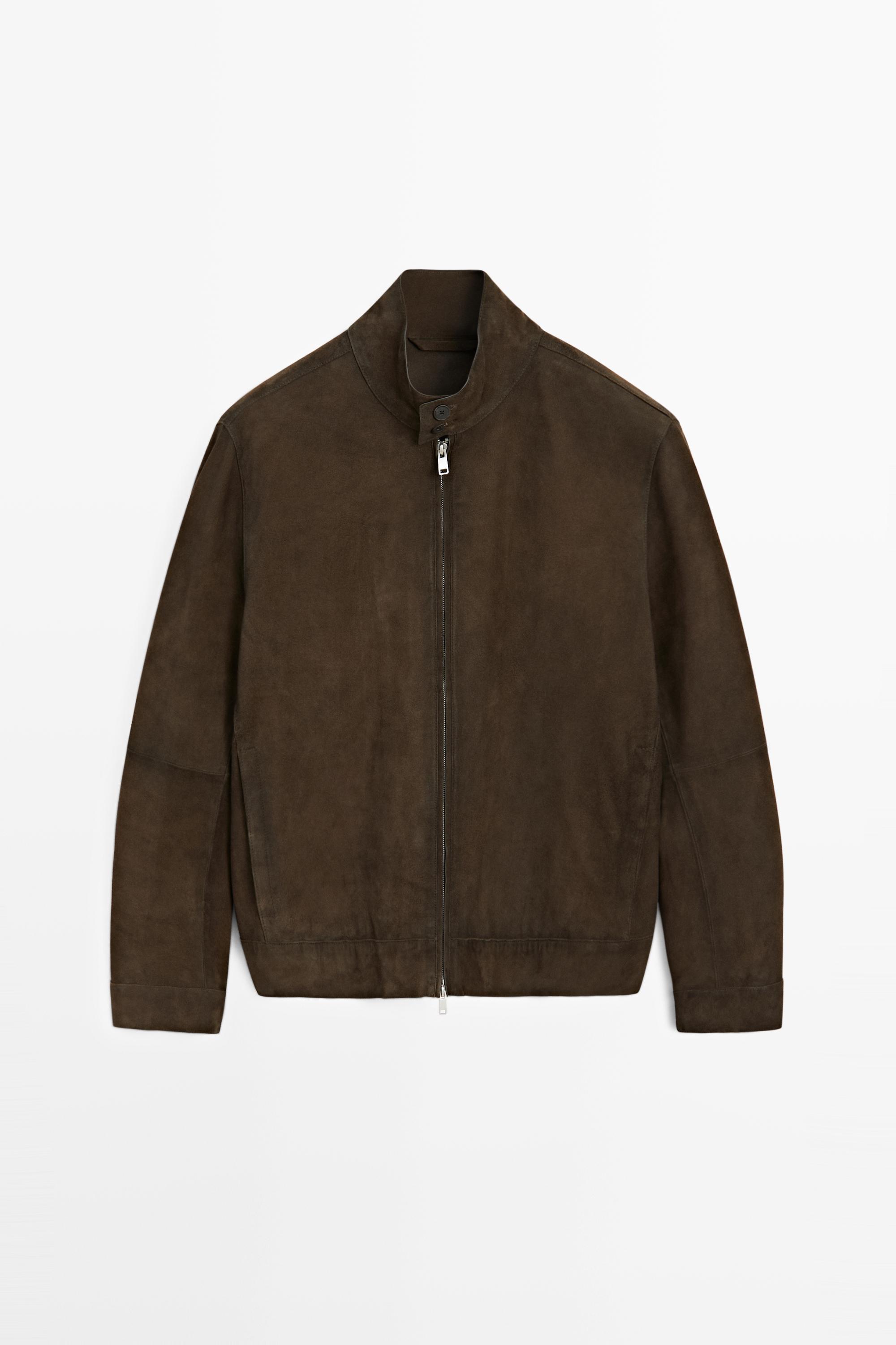 Veste en cuir finition daim